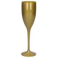 Onbreekbaar champagne/prosecco flute glas goud kunststof 15 cl/150 ml   -