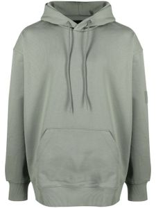 Y-3 hoodie en coton mélangé à lien de resserrage - Vert