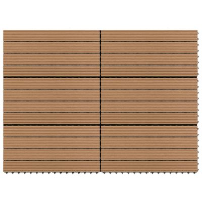VidaXL Terrastegels 6 st 60x30 cm 1,08 m² hkc bruin