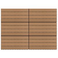 VidaXL Terrastegels 6 st 60x30 cm 1,08 m² hkc bruin