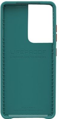 LifeProof WAKE - Achterzijde behuizing voor mobiele telefoon - 85% hergebruikt plastic uit de oceaan - Down Under (groenoranje) - zacht golfpatroon - voor Samsung Galaxy S21 Ultra 5G