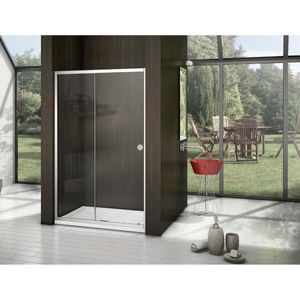 Douchedeur SaniClear Slide | 130x200 cm | 1 Schuifdeur | Helder glas | Chroom beslag