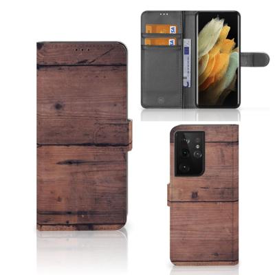 Samsung Galaxy S21 Ultra | Book Style Case | Old Wood
