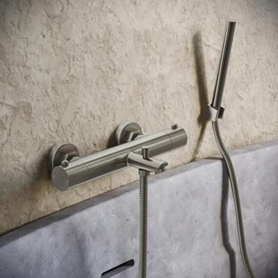 Badkraan SaniClear Exclusive Stripes | Opbouw | Mengkraan | Incl. Handdouche set | 2-weg | RVS