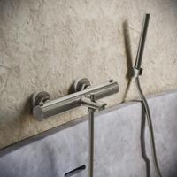 Badkraan SaniClear Exclusive Stripes | Opbouw | Mengkraan | Incl. Handdouche set | 2-weg | RVS