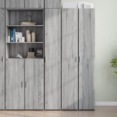 Hoge kast 30x42,5x185 cm bewerkt hout grijs sonoma eikenkleur