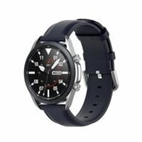 Classic leren bandje - Donkerblauw - Samsung Galaxy Watch 4 Classic - 42mm & 46mm - thumbnail
