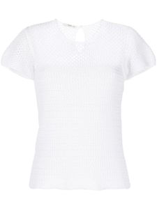 Prada Pre-Owned haut en crochet à manches courtes - Blanc