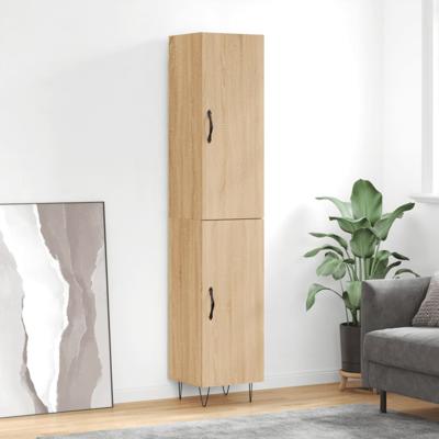 Hoge kast 34,5x34x180 cm bewerkt hout sonoma eikenkleurig