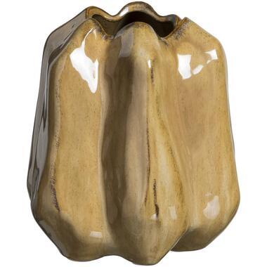 Vaas Fleurie - zand - stoneware - 16,5x14,5x16,2 cm - Leen Bakker