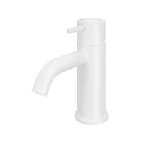 Hotbath Cobber - Wastafelmengkraan - zonder Waste - Laag - Wit - Opbouw - Messing - V01