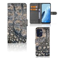 OPPO Find X5 Lite | Reno 7 5G | Telefoonhoesje | Met pasjeshouder | Krokodillenprint