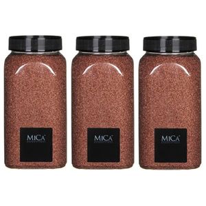 3x Mica decoratie zand koper bruin 650 ml   -