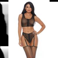 Forplay You a Vixen - Beha en Slip met Garter Belt - L - thumbnail