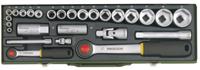 PROXXON dopsleutel set socket wrench set 1/2"+1/4" (27 pcs.)