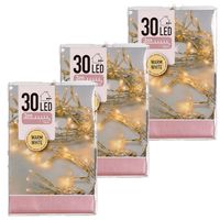 6x Kerst lichtsnoeren 30 lampjes warm wit   -