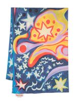 Marni foulard en coton à imprimé graphique - Bleu