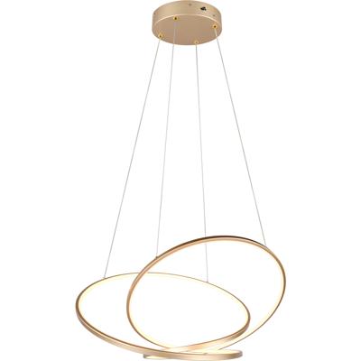 LED Hanglamp - Trion Alvin - 52W - Aanpasbare Kleur - Dimbaar - Rond - Goud - Metaal