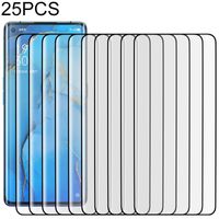 25 PC's voor OPPO Reno3 Pro 9H HD 3D Curved Edge Tempered Glass Film (Zwart)