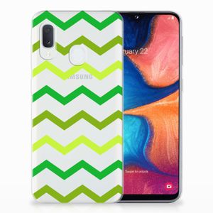 Samsung Galaxy A20e TPU bumper Zigzag Groen