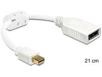 Delock 0403315 DisplayPort Adapter [1x Mini-DisplayPort stekker - 1x DisplayPort bus] Wit Met Ferrietkern