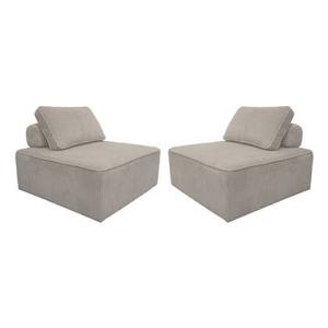 sweeek - Fauteuil voor modulaire bank ribfluweel (set van 2)