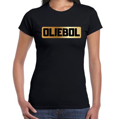 Oliebol fout oud en nieuw t-shirt - zwart - voor dames - korte mouwen