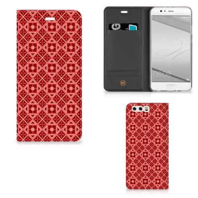 Huawei P10 Plus | Hoesje met Magneet | Batik Rood