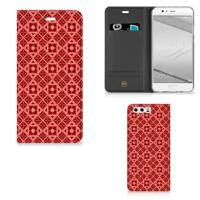Huawei P10 Plus | Hoesje met Magneet | Batik Rood