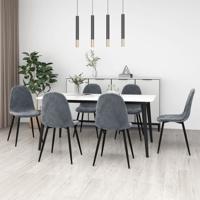 Eetkamerstoelen 6 st fluweel donkergrijs