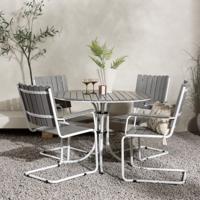Nohr Outdoor Diningset 'Temisha' Polywood, kleur Grijs