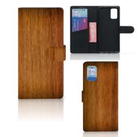 Samsung Galaxy A02s | M02s | Book Style Case | Donker Hout