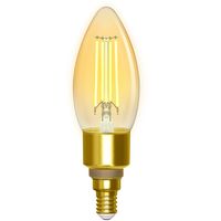 LED Lamp - Filament - Smart LED - Aigi Delano - Bulb C35 - 4.5W - E14 Fitting - Slimme LED - Wifi LED + Bluetooth - Aanpasbare Kleur - Amber - Glas LED Lamp - Filament - Smart LED - Aigi Delano - Bulb C35 - 4.5W - E14 Fitting - Slimme LED - Wifi LED + Bluetooth - Aanpasbare Kleur - Amber - Glas
