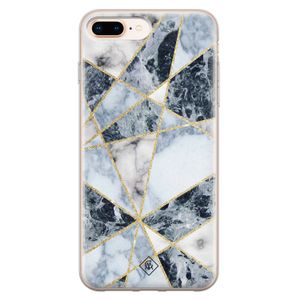 iPhone 8 Plus/7 Plus siliconen hoesje - Marmer blauw
