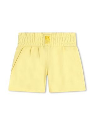 Dkny Kids short en coton à logo imprimé - Jaune