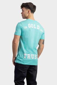 In Gold We Trust The Pusha T-Shirt Heren Turquoise - Maat XS - Kleur: Turquoise | Soccerfanshop