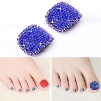2 stuks Crystal nep Nail Art Tips Rhinestone volledige dekking teennagels Decals stickers (NO: 36)