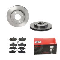 Remmenset, remschijf BREMBO, Remschijftype: Binnen geventileerd, Inbouwplaats: Vooras, u.a. für Mitsubishi, Proton