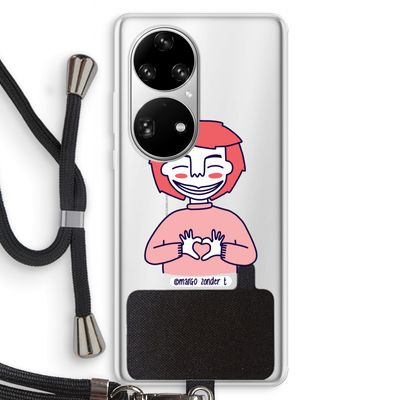 Hartje: Huawei P50 Pro Transparant Hoesje met koord