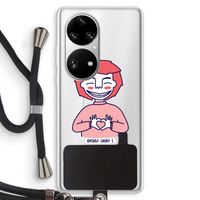 Hartje: Huawei P50 Pro Transparant Hoesje met koord