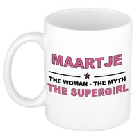 Naam cadeau mok/ beker Maartje The woman, The myth the supergirl 300 ml - Naam mokken - thumbnail