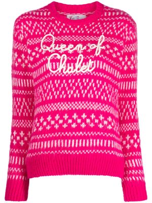 MC2 Saint Barth pull Queen of Chalet en maille Fair Isle - Rose