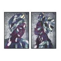 Schilderij DKD Home Decor 83 x 4,5 x 122,5 cm 83 x 4,5 x 123 cm Koloniaal Afrikaanse (2 Stuks)