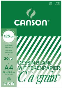 Canson tekenblok C à grain 125 g/m², ft 21 x 29,7 cm (A4)