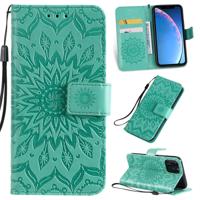 Gedrukt afdrukken zonnebloem patroon horizontale Flip PU lederen case voor iPhone 11 Pro met houder & kaartsleuven & portemonnee & Lanyard