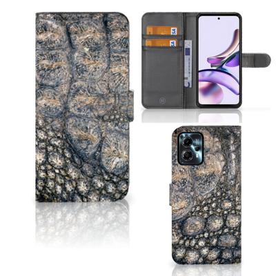 Motorola Moto G13 | G23 | Telefoonhoesje | Met pasjeshouder | Krokodillenprint