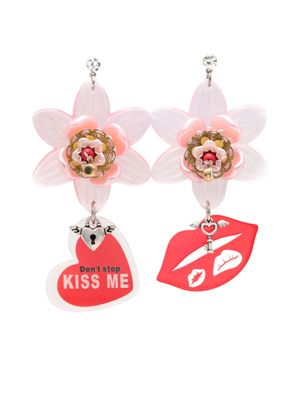 Amir Slama boucles d'oreilles pendantes à fleurs - Rose