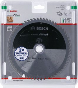 Bosch Accessories Bosch 2608837711 Hardmetaal-cirkelzaagblad 190 x 30 mm Aantal tanden: 60 1 stuk(s)
