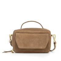 Dames leren handtas - suede zand - MŌSZ Naomi
