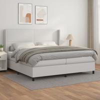 Boxspring met matras kunstleer wit 200x200 cm